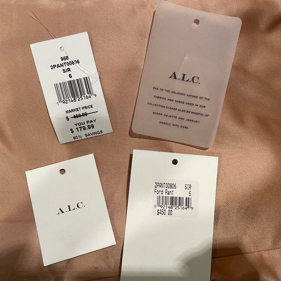 ALC FORD Satin Pants in Blush. Size 6 - Picture 8 of 8